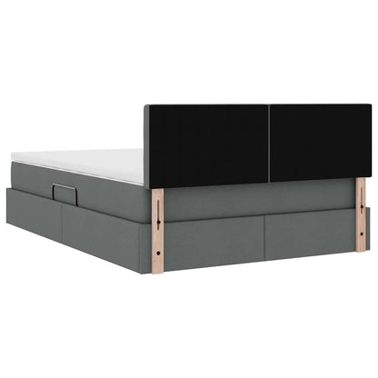 Letto con contenitore e materasso Grigio scuro 140 x 200 cm