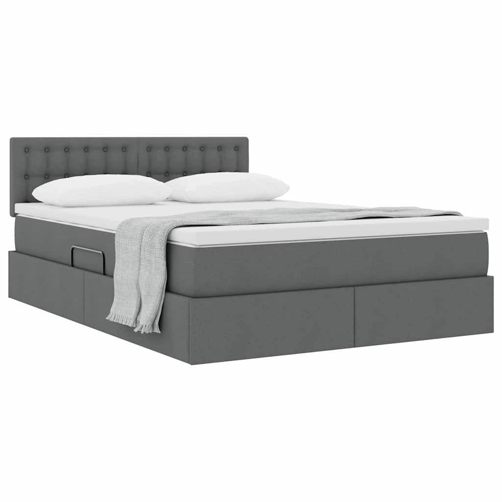 Letto con contenitore e materasso Grigio scuro 140 x 200 cm | homemem39