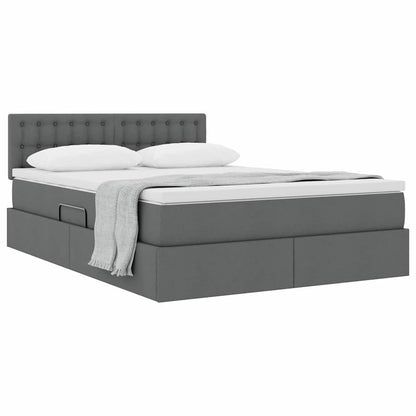 Letto con contenitore e materasso Grigio scuro 140 x 200 cm | homemem39