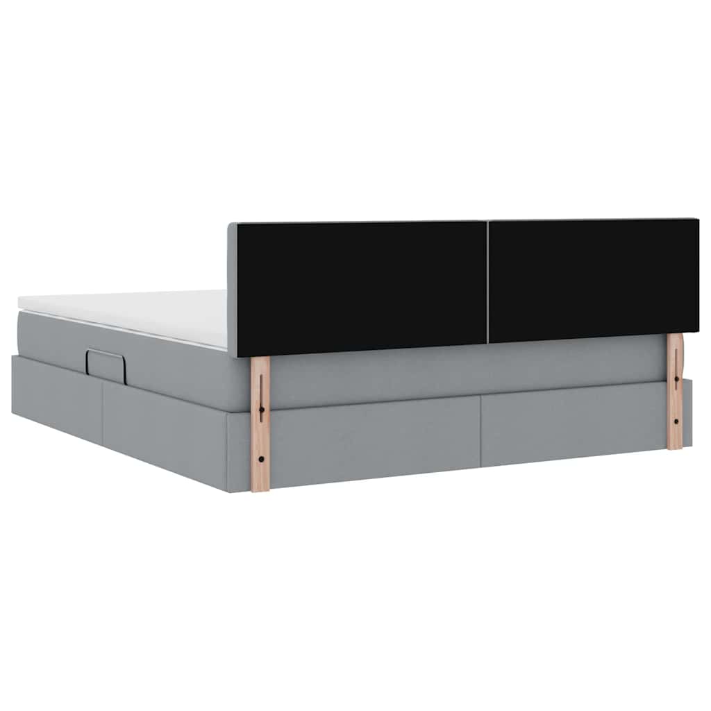 Letto con contenitore e materasso Grigio chiaro 160 x 200 cm