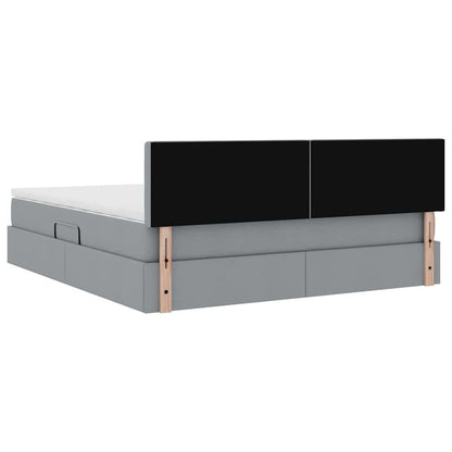 Letto con contenitore e materasso Grigio chiaro 160 x 200 cm