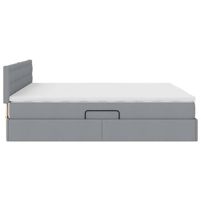 Letto con contenitore e materasso Grigio chiaro 160 x 200 cm