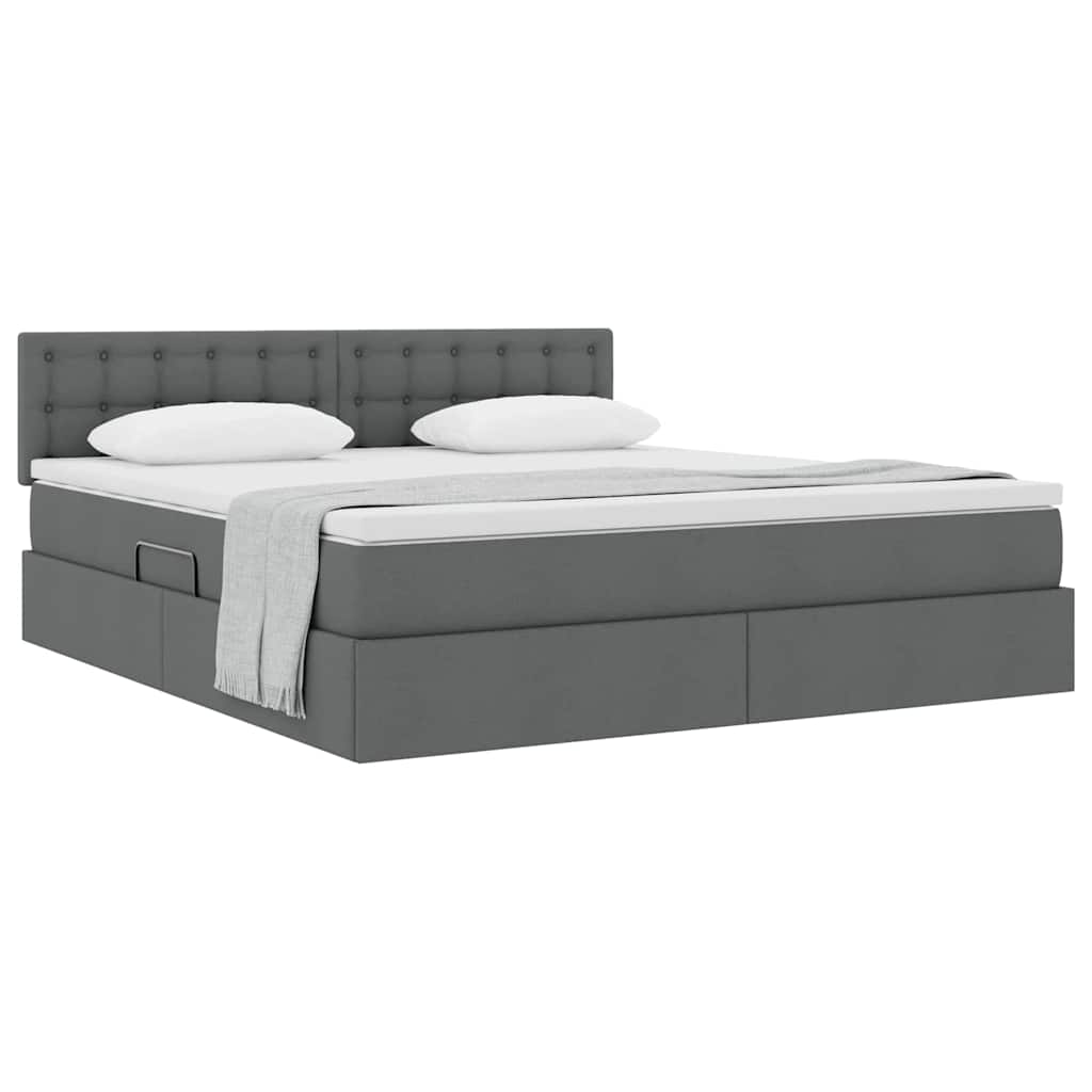 Letto con contenitore e materasso Grigio scuro 160 x 200 cm | homemem39