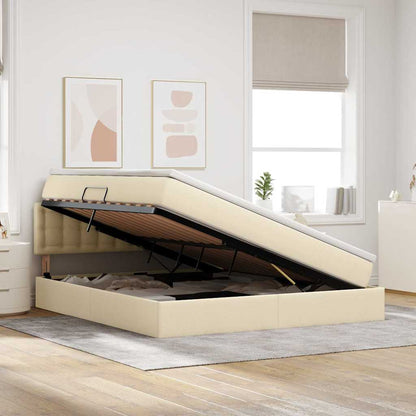 Letto con contenitore e materasso Crema 160 x 200 cm | homemem39