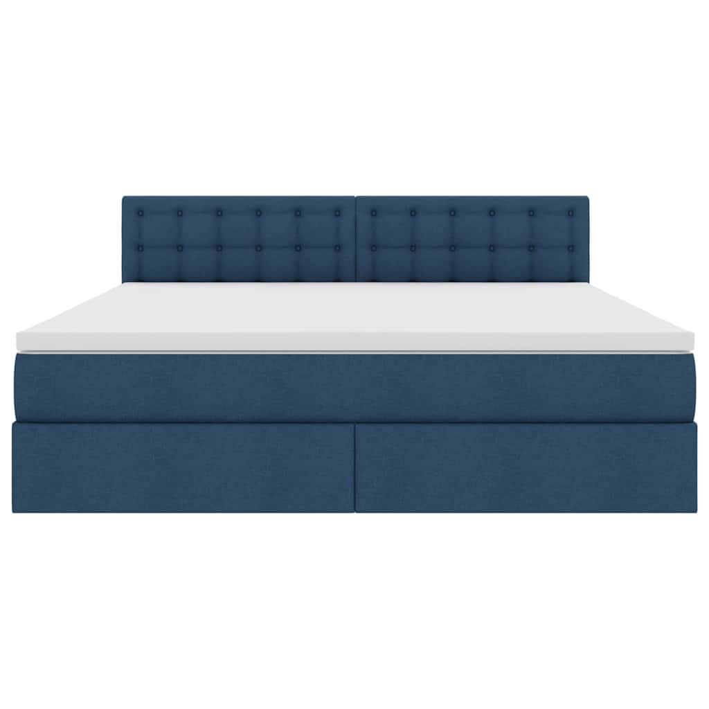 Letto con contenitore e materasso con testiera Blu 160 x 200 cm | homemem39