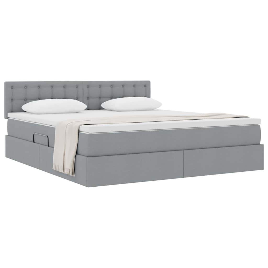 Letto con contenitore e materasso Grigio chiaro 180 x 200 cm | homemem39