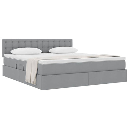 Letto con contenitore e materasso Grigio chiaro 180 x 200 cm | homemem39
