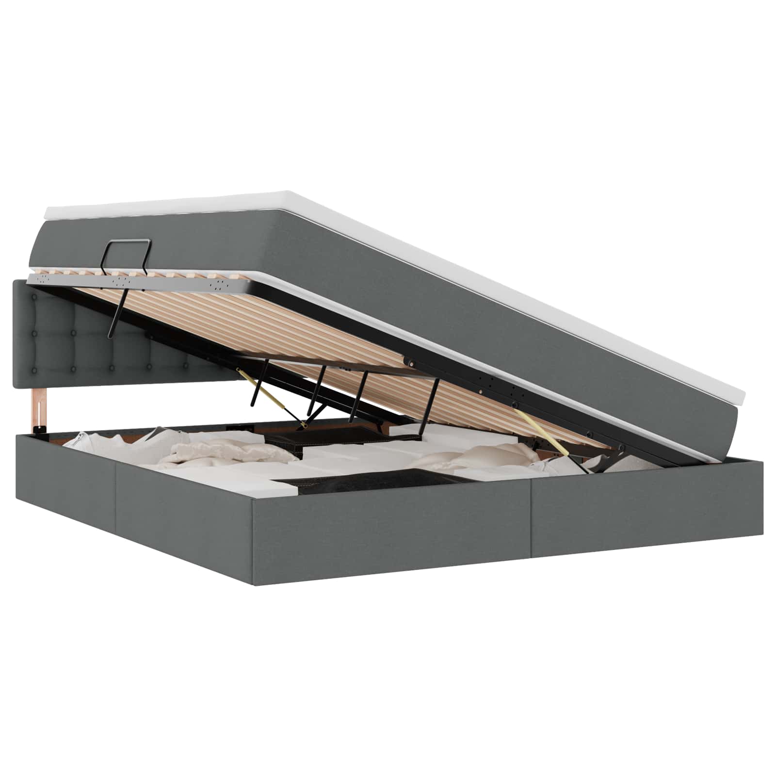 Letto con contenitore e materasso Grigio scuro 180 x 200 cm | homemem39