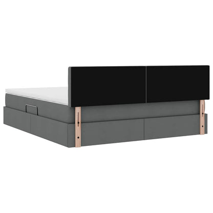 Letto con contenitore e materasso Grigio scuro 180 x 200 cm