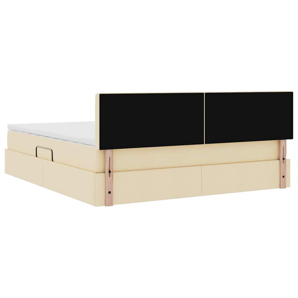 Letto con contenitore e materasso Crema 180 x 200 cm