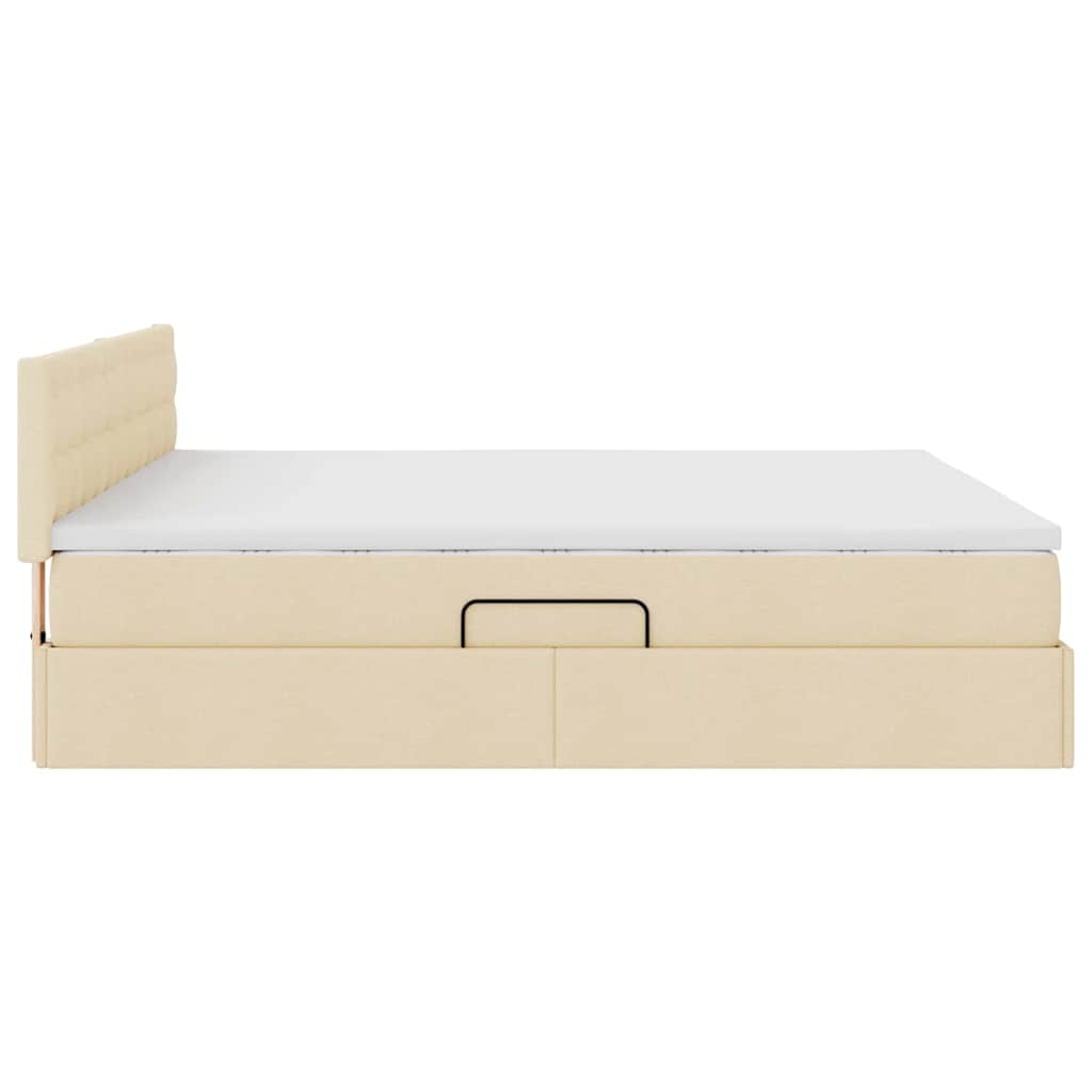 Letto con contenitore e materasso Crema 180 x 200 cm