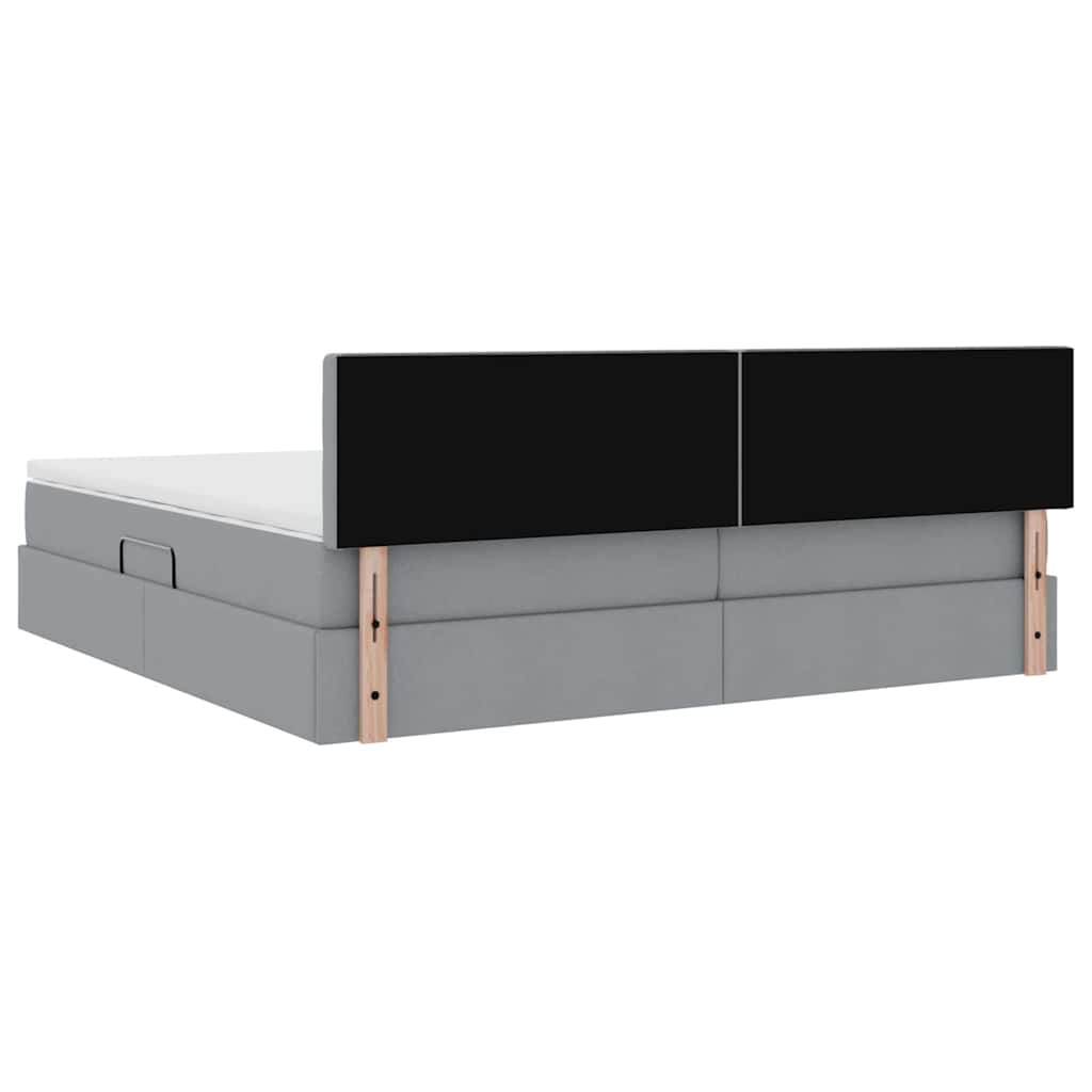Letto con contenitore e materasso Grigio chiaro 200 x 200 cm | homemem39