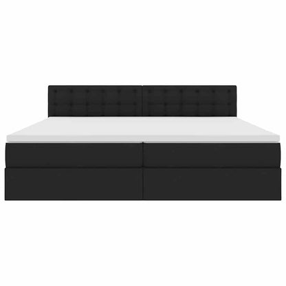 Letto con contenitore e materasso Nero 200 x 200 cm