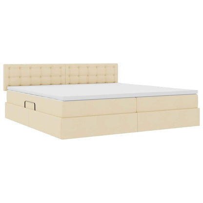 Letto con contenitore e materasso Crema 200 x 200 cm | homemem39