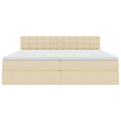 Letto con contenitore e materasso Crema 200 x 200 cm | homemem39