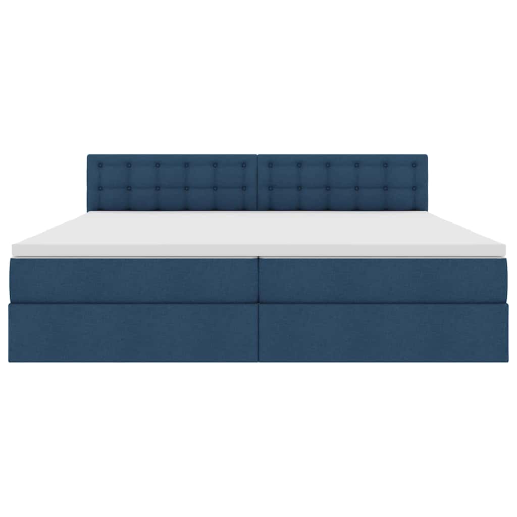 Letto con contenitore e materasso con testiera Blu 200 x 200 cm | homemem39