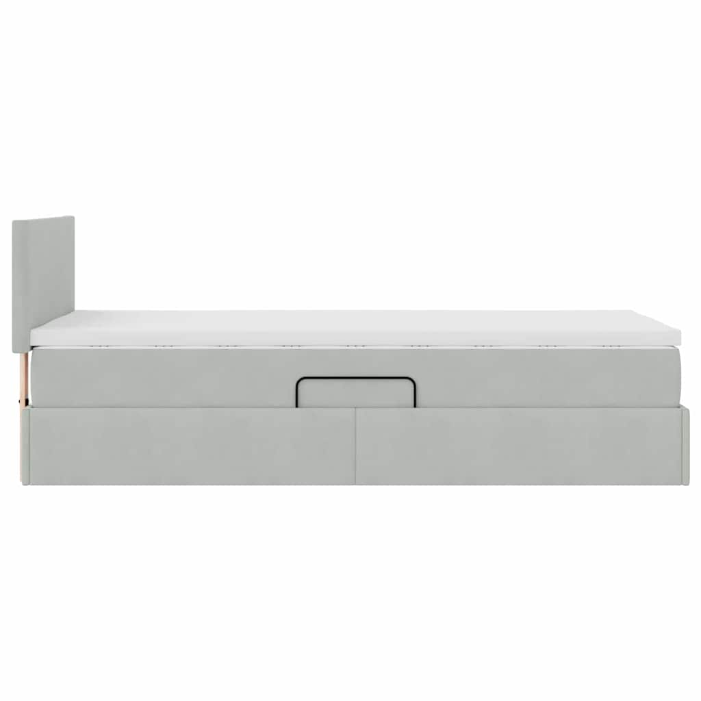 Letto con Contenitore Grigio chiaro 90 x 190 cm Velluto | homemem39