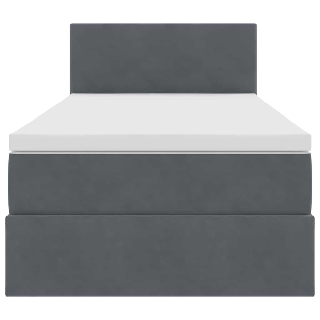 Letto con Contenitore Grigio scuro 90 x 190 cm Velluto | homemem39