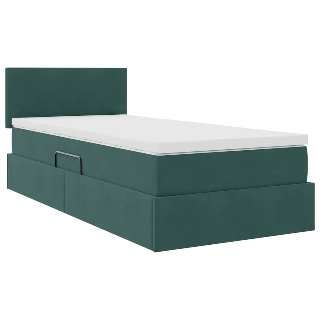 Letto con Contenitore Verde Scuro 90 x 190 cm Velluto | homemem39