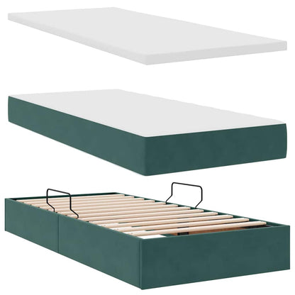 Letto con Contenitore Verde Scuro 90 x 190 cm Velluto | homemem39