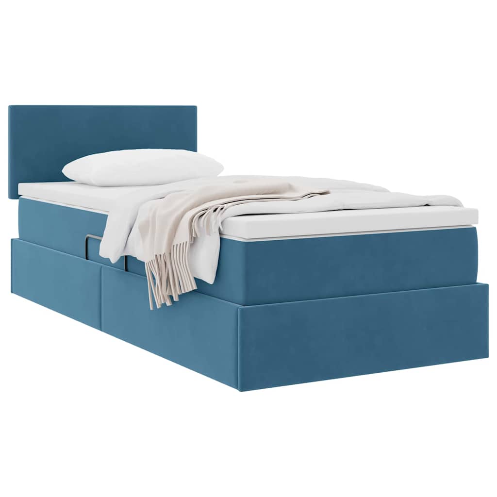 Letto con Contenitore Blu Scuro 90 x 190 cm Velluto | homemem39