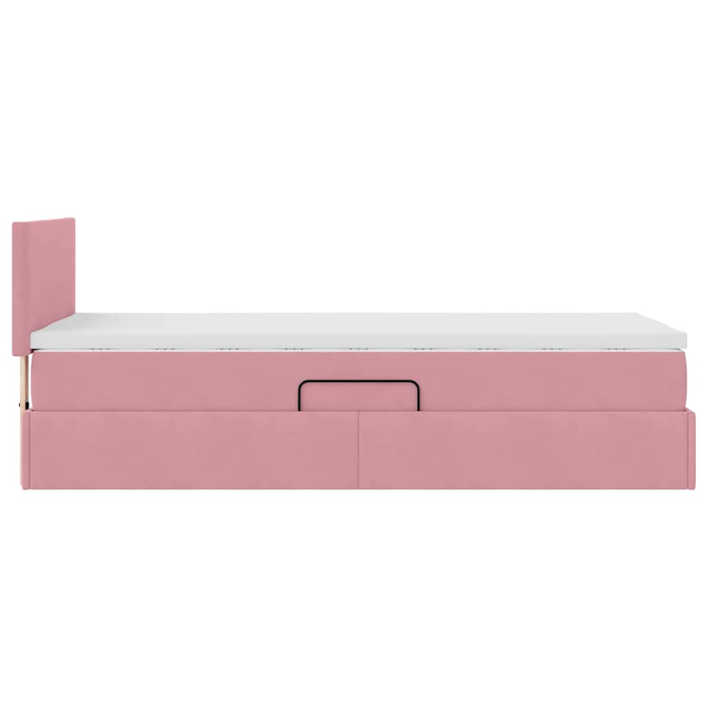 Letto con Contenitore con materasso Rosa 90 x 190 cm Velluto | homemem39