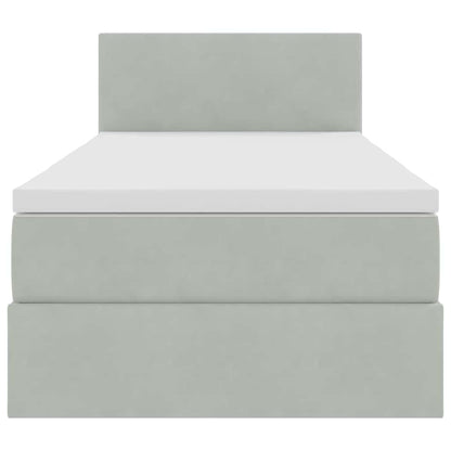 Letto con Contenitore Grigio chiaro 90 x 200 cm Velluto | homemem39