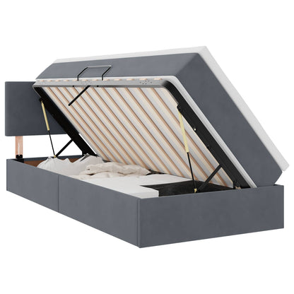 Letto con Contenitore Grigio scuro 90 x 200 cm Velluto | homemem39