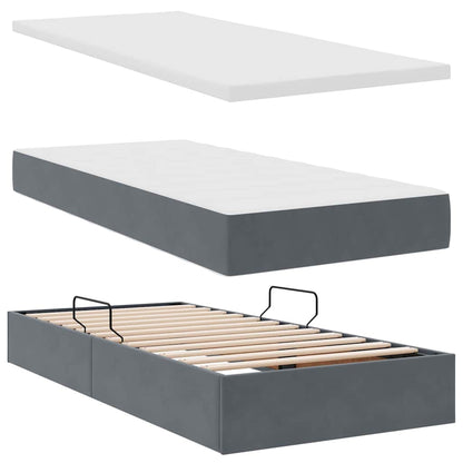Letto con Contenitore Grigio scuro 90 x 200 cm Velluto | homemem39