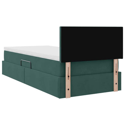 Letto con Contenitore Verde Scuro 90 x 200 cm Velluto
