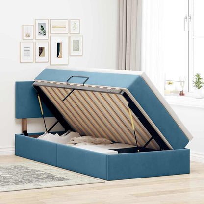 Letto con Contenitore Blu Scuro 90 x 200 cm Velluto | homemem39
