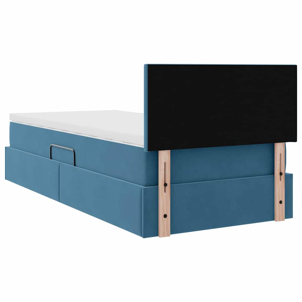 Letto con Contenitore Blu Scuro 90 x 200 cm Velluto