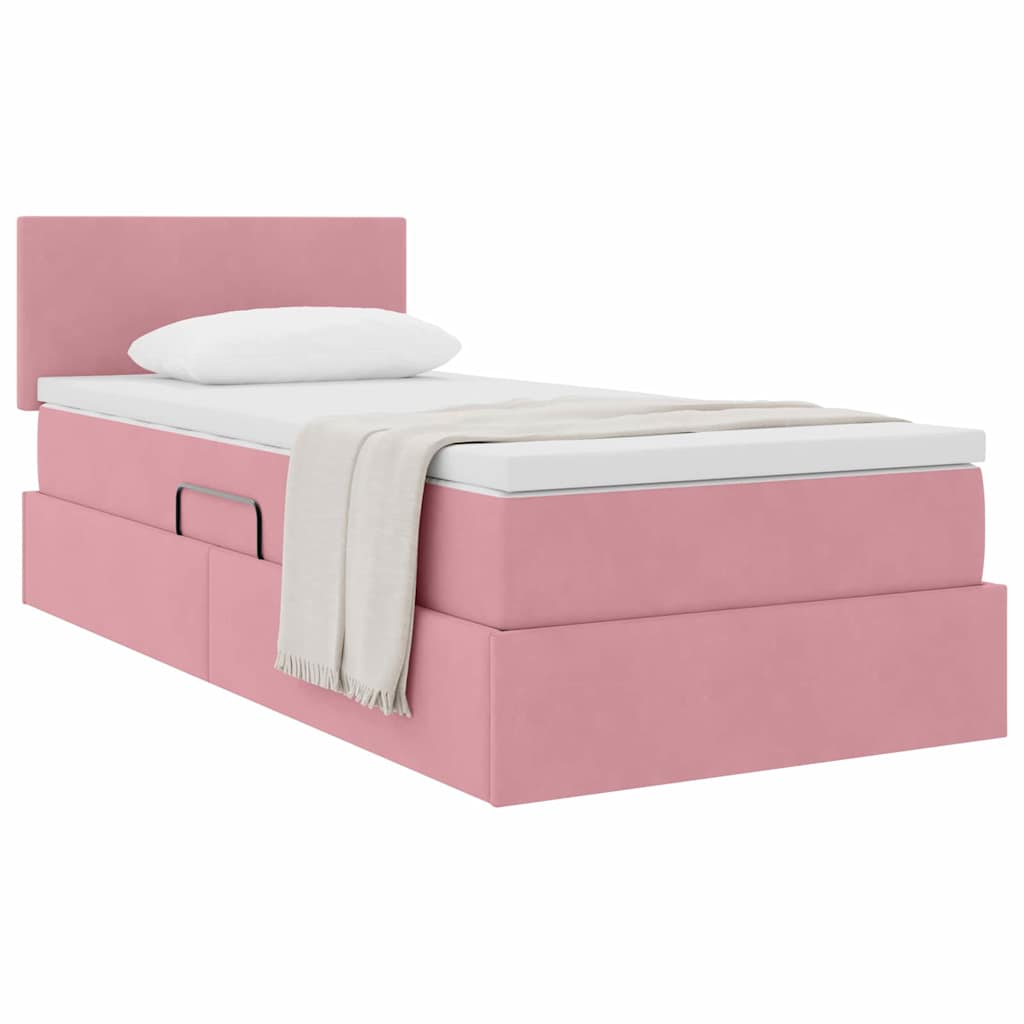 Letto con Contenitore con materasso Rosa 90 x 200 cm Velluto | homemem39