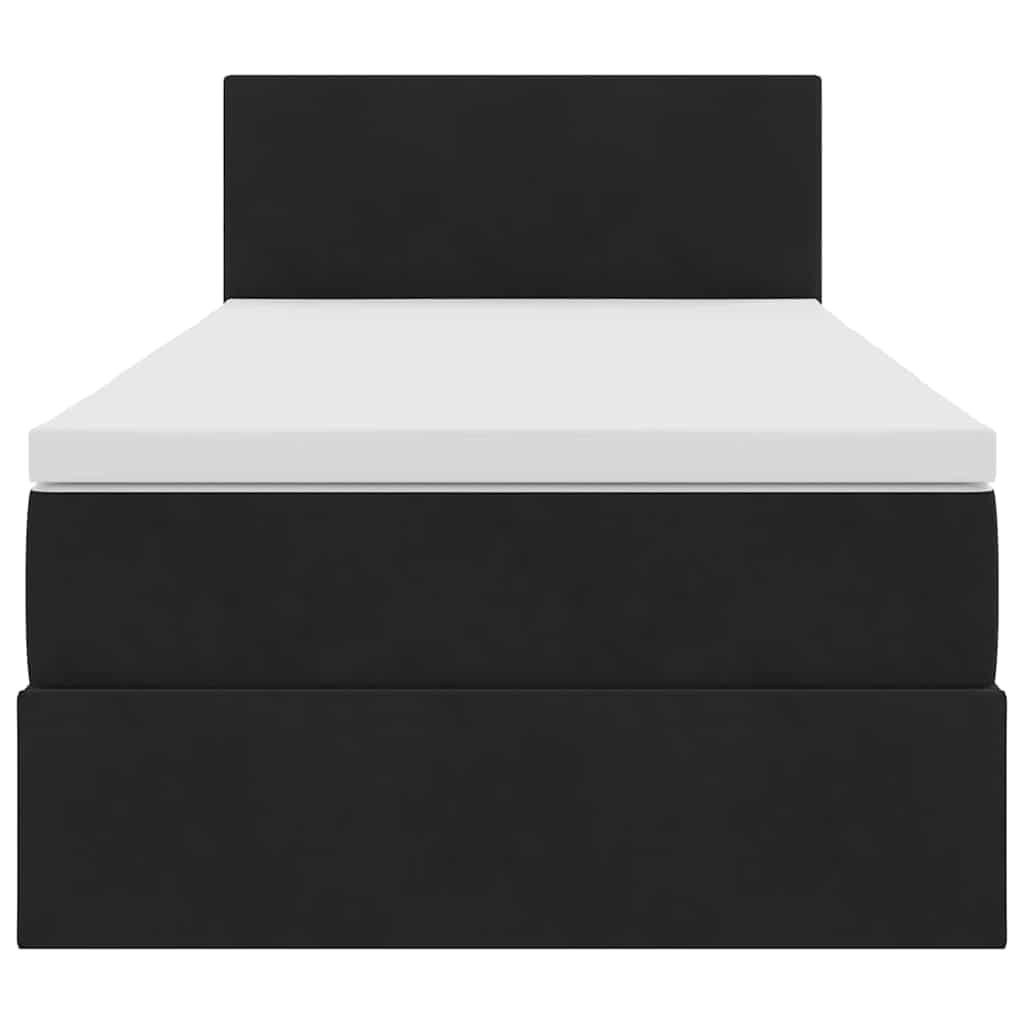 Letto con Contenitore con materasso Nero 100 x 200 cm Velluto | homemem39