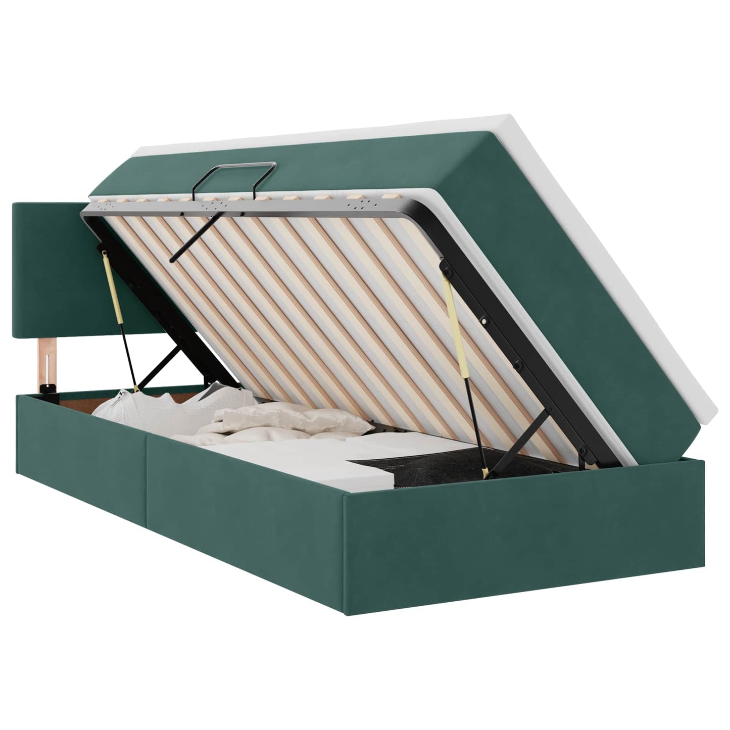 Letto con Contenitore Verde Scuro 100 x 200 cm Velluto