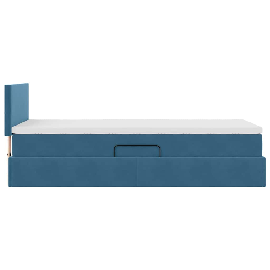 Letto con Contenitore Blu Scuro 100 x 200 cm Velluto | homemem39
