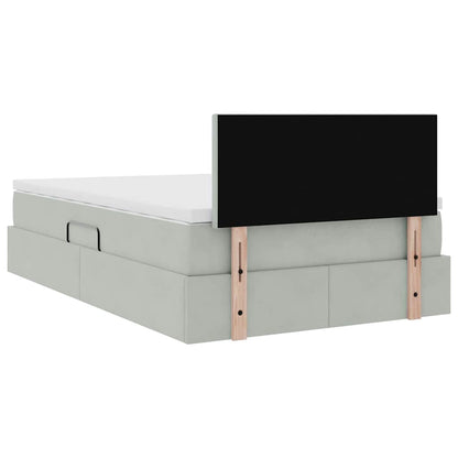 Letto con Contenitore Grigio chiaro 120 x 190 cm Velluto