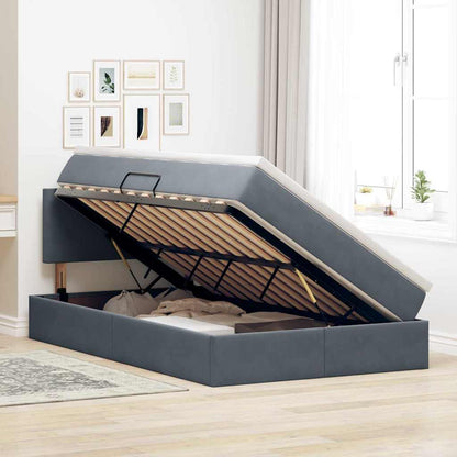 Letto con Contenitore Grigio scuro 120 x 190 cm Velluto | homemem39