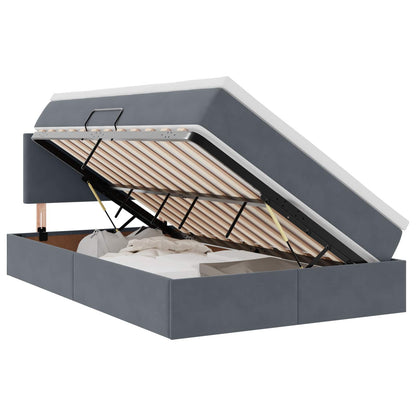 Letto con Contenitore Grigio scuro 120 x 190 cm Velluto | homemem39