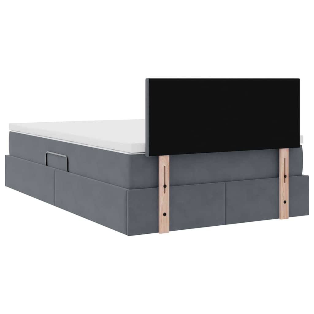 Letto con Contenitore Grigio scuro 120 x 190 cm Velluto