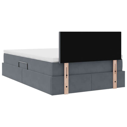 Letto con Contenitore Grigio scuro 120 x 190 cm Velluto