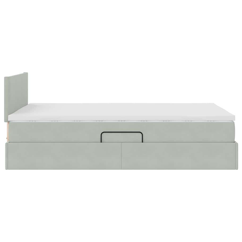 Letto con Contenitore Grigio chiaro 120 x 200 cm Velluto | homemem39