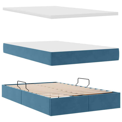 Letto con Contenitore Blu Scuro 120 x 200 cm Velluto | homemem39