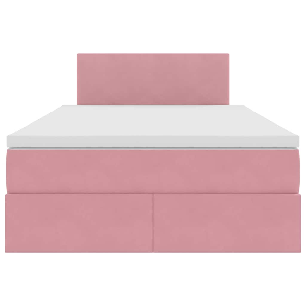 Letto con Contenitore con materasso Rosa 120 x 200 cm Velluto | homemem39