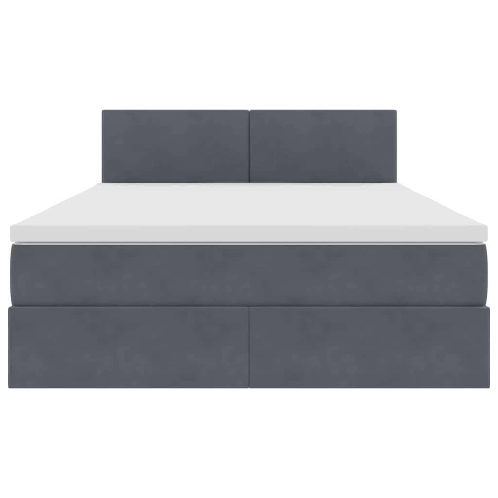 Letto con Contenitore Grigio scuro 140 x 190 cm Velluto
