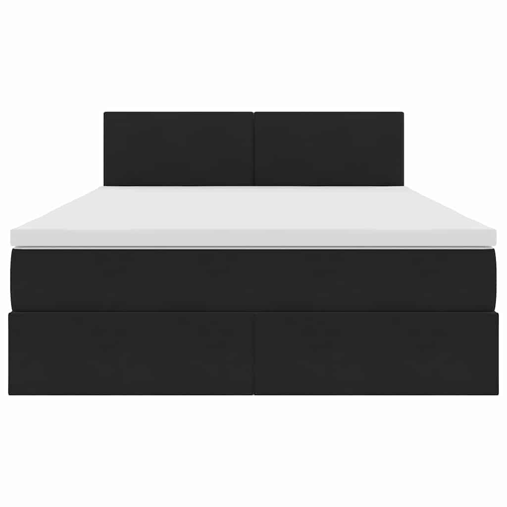 Letto con Contenitore con materasso Nero 140 x 190 cm Velluto | homemem39