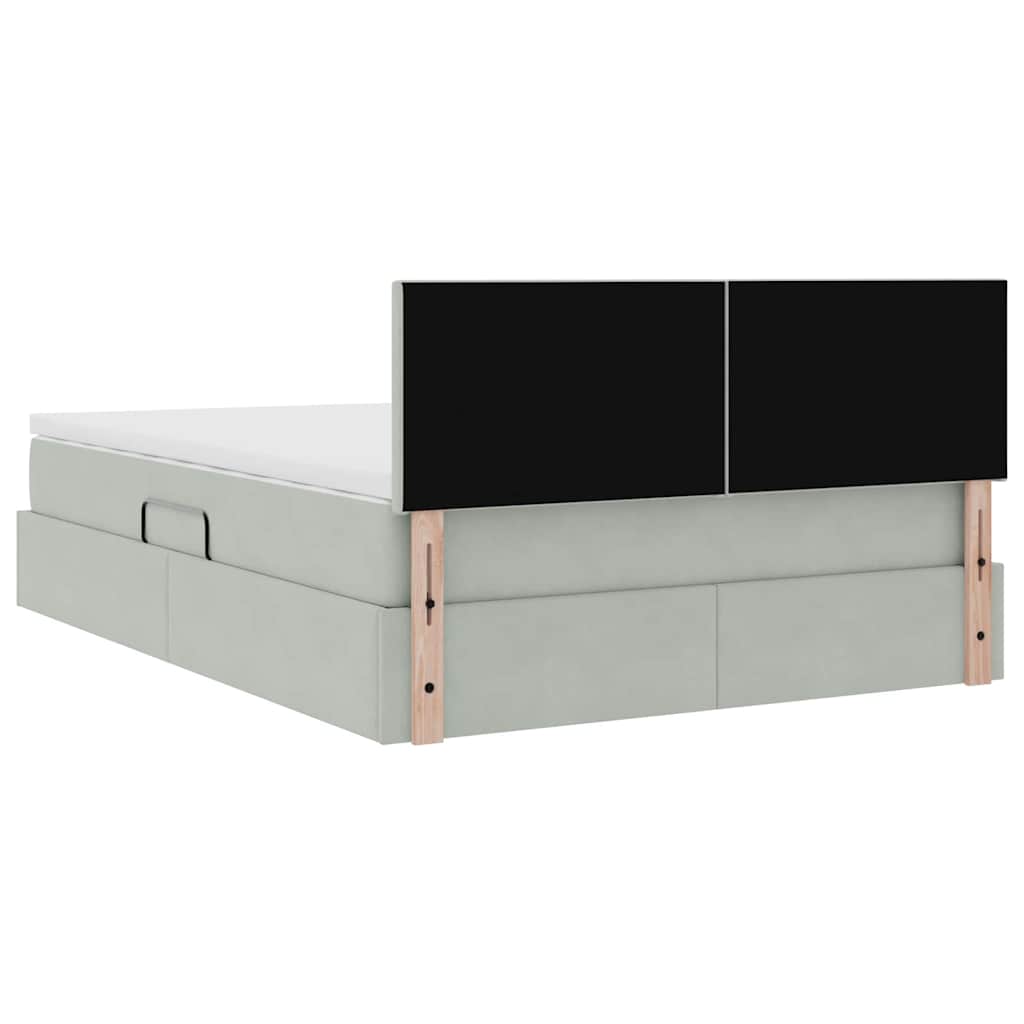 Letto con Contenitore Grigio chiaro 140 x 200 cm Velluto