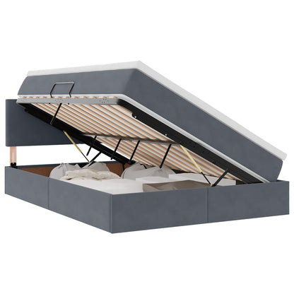 Letto con Contenitore Grigio scuro 140 x 200 cm Velluto | homemem39