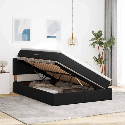 Letto con Contenitore con materasso Nero 140 x 200 cm Velluto | homemem39