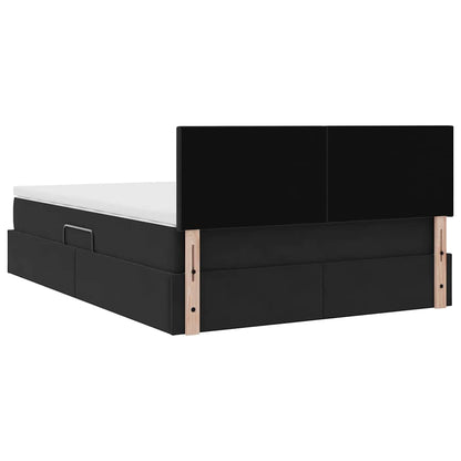 Letto con Contenitore con materasso Nero 140 x 200 cm Velluto